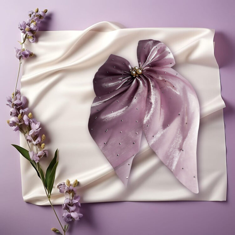 Jaanshu Large Hair Bows light purple