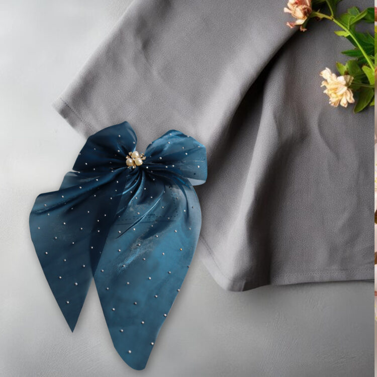 Jaanshu Large Hair Bows tourqish blue