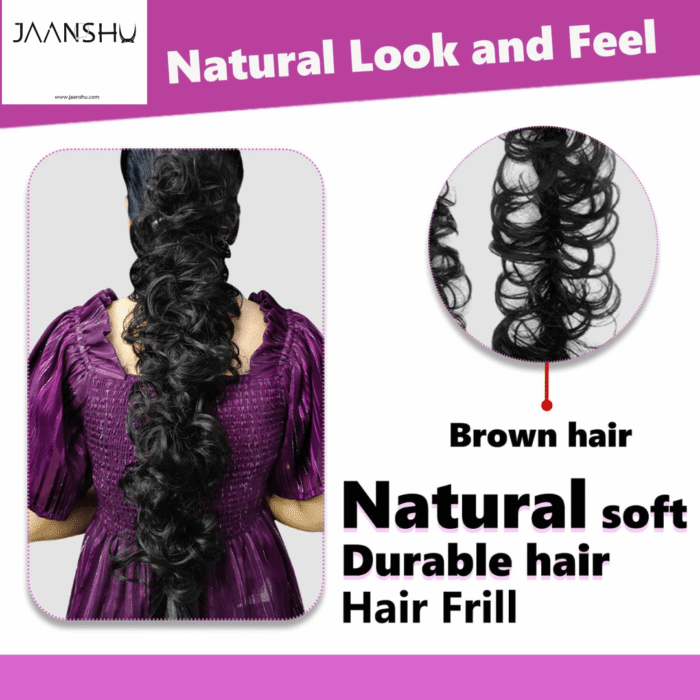 JAANSHU Messy Hair Frill Extension for Women & Girls - Premium Braid Ponytail Hair Accessories - Image 3