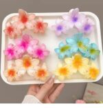JAANSHU Triple Flower Hair Claw Clutcher – Stylish & Durable, Non-Slip Grip, Lightweight & Comfortable – Multicolor Pack of 4 - Image 4