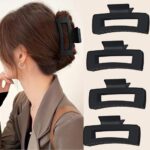 JAANSHU 4 Pc Matte Hair Claw Set – Stylish, Durable, Non-Slip Clips for Women & Girls – Perfect for All Hair Types & Everyday Use (Pack of 4) - Image 5