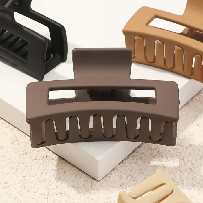 JAANSHU 4 Pc Matte Hair Claw Set – Stylish, Durable, Non-Slip Clips for Women & Girls – Perfect for All Hair Types & Everyday Use (Pack of 4) - Image 4