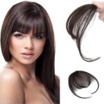 JAANSHU Clip in Front Bangs Hair for Women, 4.7 Inch Length Fake Bangs, DIY Cut Design, Bangs Hair Extensions for Women Hairstyle (Natural Color)