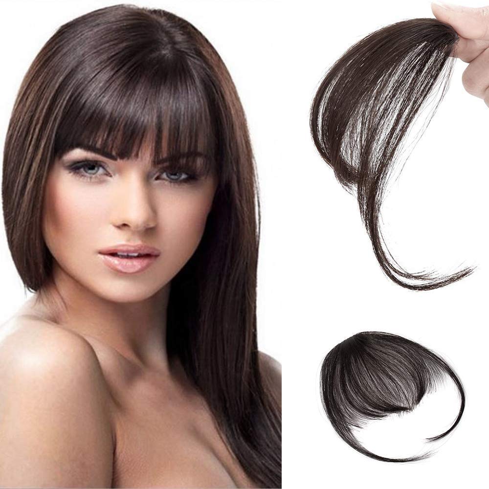 5.jpg JAANSHU Clip in Front Bangs Hair for Women, 4.7 Inch Length Fake Bangs, DIY Cut Design, Bangs Hair Extensions for Women Hairstyle (Natural Color) - Image 1