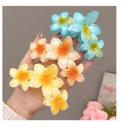 JAANSHU Triple Flower Hair Claw Clutcher – Stylish & Durable, Non-Slip Grip, Lightweight & Comfortable – Multicolor Pack of 4
