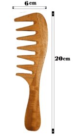 JAANSHU Neem Wood Hair Comb – Anti-Static, Natural, Eco-Friendly Design, Gentle on Hair, Comb for All Hair Types - Image 5