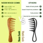 JAANSHU Neem Wood Hair Comb – Anti-Static, Natural, Eco-Friendly Design, Gentle on Hair, Comb for All Hair Types - Image 2