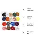 JAANSHU Silky Satin Scrunchies Ponytail Holders for Girls, Women (Pack of-12) Multi-color - Image 4