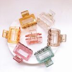 JAANSHU Pack of 4 Transparent Claw Clips, Hair Claw Clips for Women And Girls, 2 Inch Small Hair Clips, Medium Rectangle Claw Hair Clip, Acrylic Square Jaw Clips Hair.