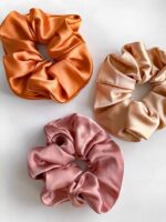 JAANSHU Silky Satin Scrunchies Ponytail Holders for Girls, Women (Pack of-12) Multi-color - Image 2