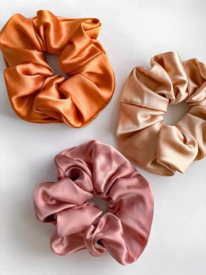 JAANSHU Silky Satin Scrunchies Ponytail Holders for Girls, Women (Pack of-12) Multi-color - Image 2