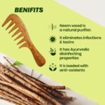 JAANSHU Neem Wood Hair Comb – Anti-Static, Natural, Eco-Friendly Design, Gentle on Hair, Comb for All Hair Types - Image 6