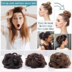 JAANSHU Curls Messy Curly Dish Hair Claw Bun Hairpieces Clip - Natural Looking Ponytail Synthetic Hairpiece for Women - Image 8