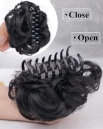JAANSHU Curls Messy Curly Dish Hair Claw Bun Hairpieces Clip - Natural Looking Ponytail Synthetic Hairpiece for Women - Image 7