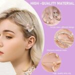 Jaanshu Metal Hair Clips Barrettes Pins For Women's Geometric Shape Hollow Hairpin Korean Clips Clip Clamps,Pearl Clips For Girls (Combo Pack of 4 exact Design), Multicolor - Image 5