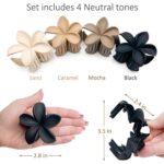 Jaanshu Flower Hair Claw Clips - 4-Pack Tropical Design - Durable, Lightweight & Stylish Korean Clips for Women and Girls - Image 4