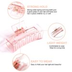 JAANSHU Korean Style Large Plastic Transparent Multicolor Color Hair Claw Clips Long Jaw Clutches Hair Accessories for Women and Girls (4 Pcs) - Image 4