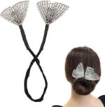 JAANSHU Hair Bun Accessories For Women Floral Easy Hair Bun Maker For Hair Metal Rhinestone Bun Clips For Hair Elegant Hairstyle Twist Bun Shaper - Image 2
