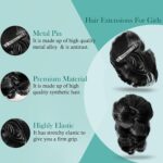 JAANSHU Hair Buns For Women Black Hair Extensions Artificial Hair Bun For Women Faux Bun Women Hair Wig Hair Bun Clip with net attached, Matte Finish - Image 4