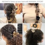 Jaanshu Flower Hair Claw Clips - 4-Pack Tropical Design - Durable, Lightweight & Stylish Korean Clips for Women and Girls - Image 7