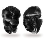 JAANSHU Hair Buns For Women Black Hair Extensions Artificial Hair Bun For Women Faux Bun Women Hair Wig Hair Bun Clip with net attached, Matte Finish - Image 5