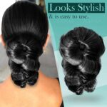 JAANSHU Hair Buns For Women Black Hair Extensions Artificial Hair Bun For Women Faux Bun Women Hair Wig Hair Bun Clip with net attached, Matte Finish - Image 6