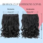 Jaanshu 20-Inch Curly Wavy Black Daily Wear Hair Extension - Natural Look, 5-Clip Design, Durable, Comfortable, and Heat-Resistant Styling. - Image 2