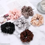 JAANSHU Silky Satin Scrunchies Ponytail Holders for Girls, Women (Pack of-12) Multi-color