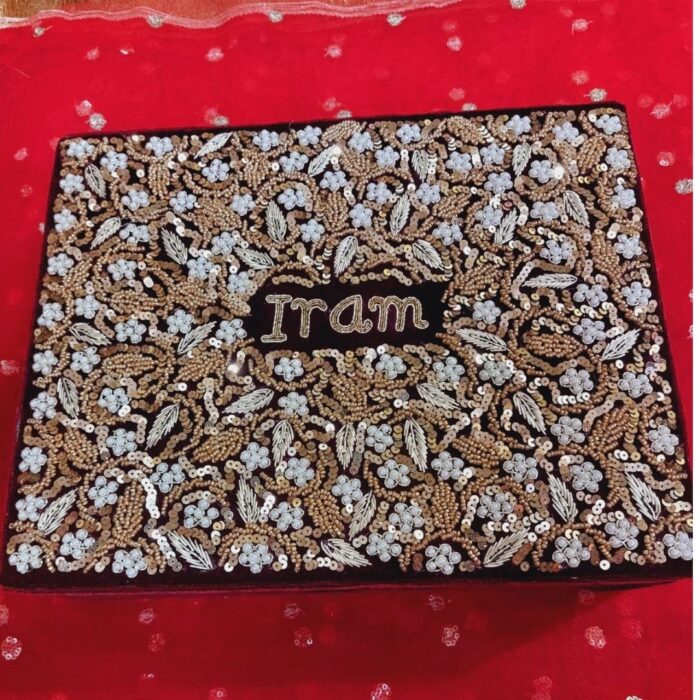 Elegant Embroidery Bangle Box for Bride- Personalized Design, Durable Build, Compact Size, and Secure Storage for Wedding Keepsakes - Image 4