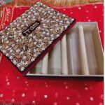 Elegant Embroidery Bangle Box for Bride- Personalized Design, Durable Build, Compact Size, and Secure Storage for Wedding Keepsakes - Image 2