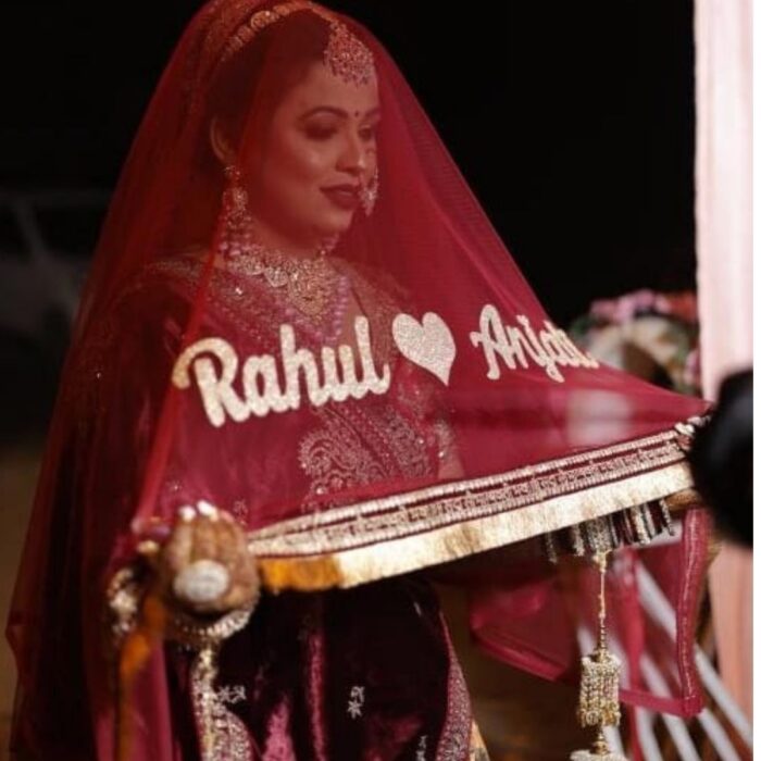 Bridal Nikah Dupatta – Personalized to Match Your Lehenga | Handcrafted Dupatta for Traditional Weddings | Multiple Colors Available - Image 1