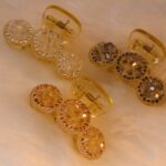 Jaanshu Small Hair Clutcher for Women - Stone Work Partywear Hair Clips, Strong Hold, Mini Hair Claws for Special Occasions (Pack of 3)