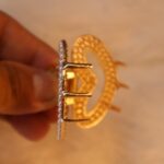 JAANSHU Heart shape Golden Metal Hair Clutcher for Women & Girls – Elegant stone studded | Strong Grip Hair Accessory for Party, Wedding, Festive & Daily Wear Hairstyles (Pack of 2) - Image 2