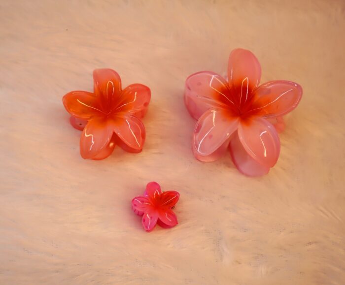 JAANSHU Flower Hair Claw Clips for Women & Girls, Strong Grip for Thin & Thick Hair, Durable Pack of 4 Tropical Accessories - Image 9