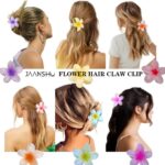 JAANSHU Flower Hair Claw Clips for Women & Girls, Strong Grip for Thin & Thick Hair, Durable Pack of 4 Tropical Accessories - Image 7