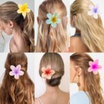 JAANSHU Flower Hair Claw Clips for Women & Girls, Strong Grip for Thin & Thick Hair, Durable Pack of 4 Tropical Accessories - Image 5