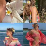 JAANSHU Flower Hair Claw Clips for Women & Girls, Strong Grip for Thin & Thick Hair, Durable Pack of 4 Tropical Accessories - Image 4