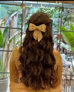 Jaanshu Glitter Hair Bows Sparkle in Style with – Handmade, Party Wear, Lightweight, Multi-Color, Trendy Look, Durable Fabric - Image 2
