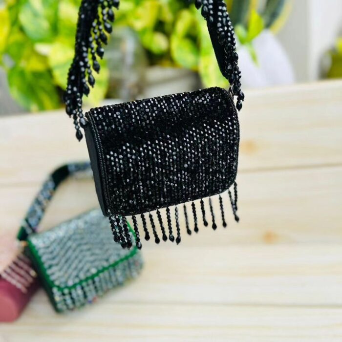 JAANSHU Luxury Handcrafted Designer Beaded Handbags for Women with Stylish Small Belt - Image 14