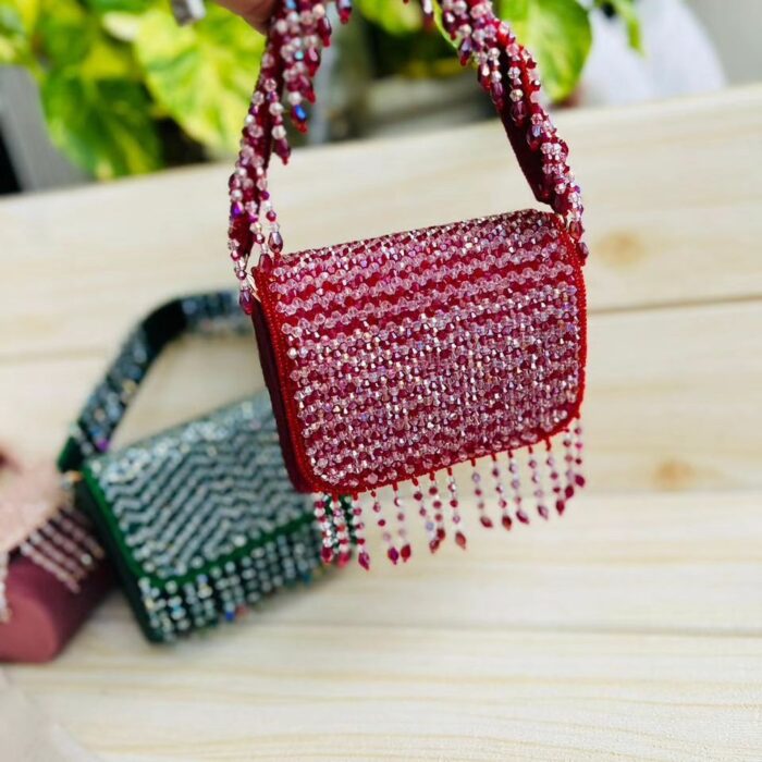 JAANSHU Luxury Handcrafted Designer Beaded Handbags for Women with Stylish Small Belt - Image 10