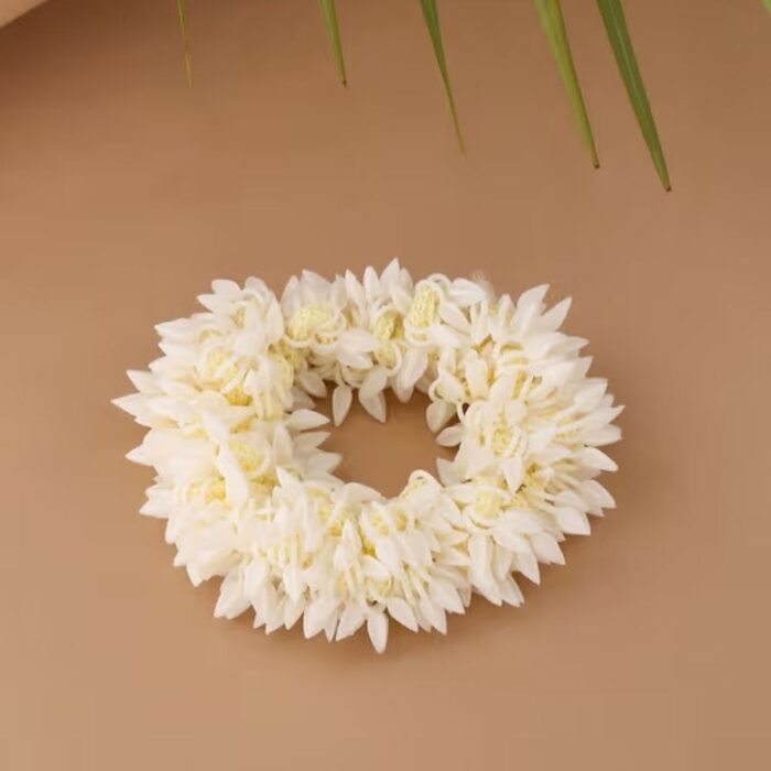 JAANSHU Jasmine Scented Hair Scrunchies (2 Pcs) – Floral Gajra Rubber Bands for Women & Girls, Perfect for Traditional & Festive Hairstyles - Image 6