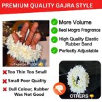 JAANSHU Jasmine Scented Hair Scrunchies (2 Pcs) – Floral Gajra Rubber Bands for Women & Girls, Perfect for Traditional & Festive Hairstyles - Image 4