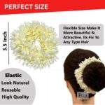 JAANSHU Jasmine Scented Hair Scrunchies (2 Pcs) – Floral Gajra Rubber Bands for Women & Girls, Perfect for Traditional & Festive Hairstyles - Image 2