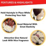 JAANSHU Jasmine Scented Hair Scrunchies (2 Pcs) – Floral Gajra Rubber Bands for Women & Girls, Perfect for Traditional & Festive Hairstyles - Image 3