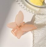 Jaanshu Butterfly Frosted Acrylic Hair Claw Clips - Trendy Hair Accessories for Women & Girls (Pack of 4) Multicolor - Image 3