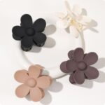 Jaanshu Flower Clutcher Hair Claw Clips - Matte Nonslip For Thin & Thick Hair, Strong Grip Korean Hair Accessories (Pack of 4) - Image 2