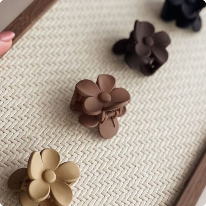 Jaanshu Flower Clutcher Hair Claw Clips - Matte Nonslip For Thin & Thick Hair, Strong Grip Korean Hair Accessories (Pack of 4) - Image 3