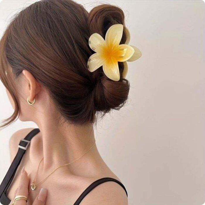 JAANSHU Flower Hair Claw Clips for Women & Girls, Strong Grip for Thin & Thick Hair, Durable Pack of 4 Tropical Accessories - Image 3