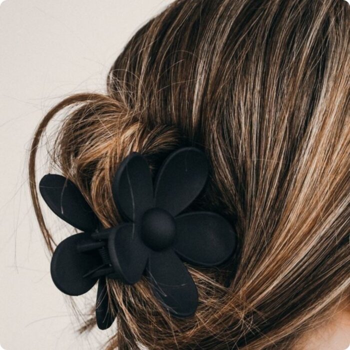 Jaanshu Flower Clutcher Hair Claw Clips - Matte Nonslip For Thin & Thick Hair, Strong Grip Korean Hair Accessories (Pack of 4) - Image 6