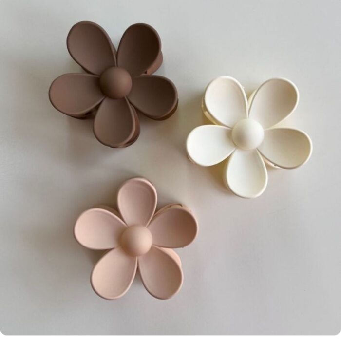 Jaanshu Flower Clutcher Hair Claw Clips - Matte Nonslip For Thin & Thick Hair, Strong Grip Korean Hair Accessories (Pack of 4) - Image 7